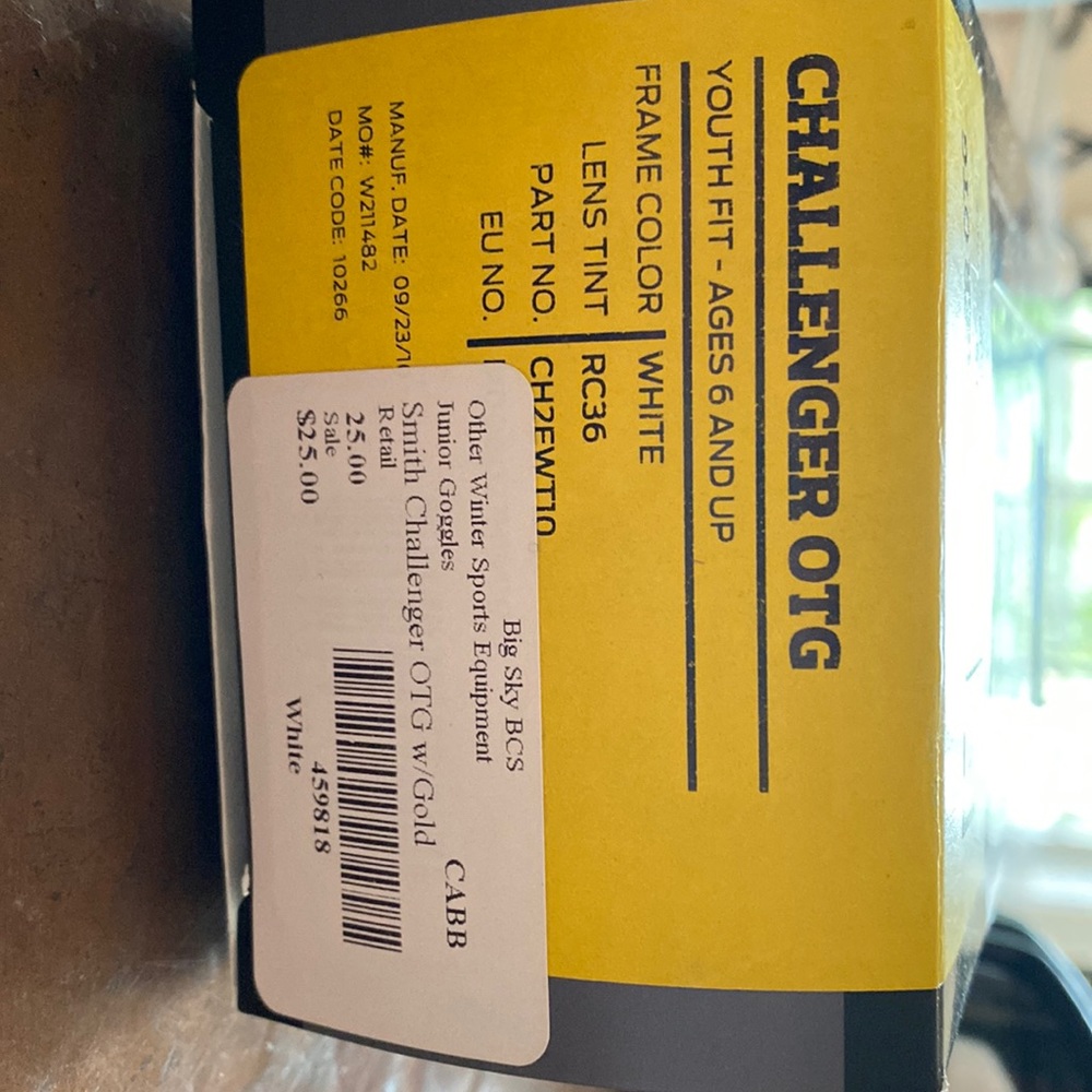 Challenger OTG junior series winter sports goggles